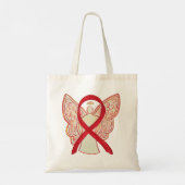 Red Awareness Ribbon Custom Art Canvas tas (Achterkant)