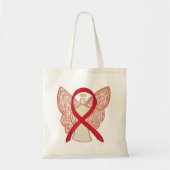 Red Awareness Ribbon Custom Art Canvas tas (Voorkant)