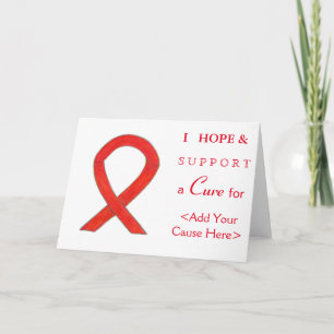 Red Awareness Ribbon Custom Want Note-kaarten Kaart
