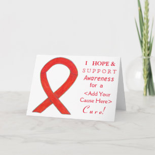 Red Awareness Ribbon Custom Want Note-kaarten Kaart