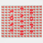 Red Awareness Ribbon Heart Custom Fleece Blanket (Voorkant (Horizontaal))