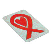 Red Awareness Ribbon Heart Custom Magnet Gift Magneet (Rechterzijde)