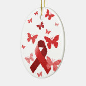 Red Awareness Ribbon Keramisch Ornament (Links)