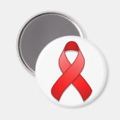 Red Awareness Ribbon Magnet Magneet (Voorkant / Achterkant)