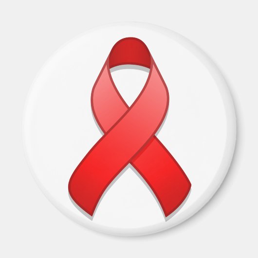 Red Awareness Ribbon Magnet Magneet (Voorkant)