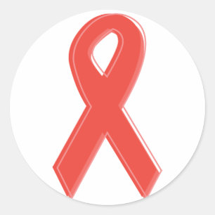 Red Awareness Ribbon Ronde Sticker