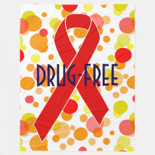 Red Awareness Ribbon + your message Fleece Deken