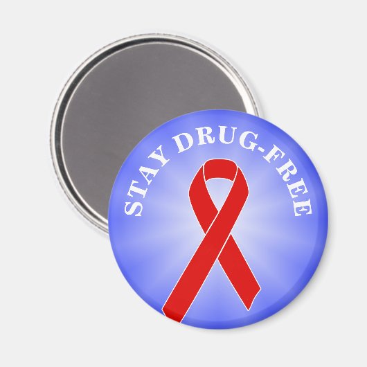 Red Awareness Ribbon + your message Magneet (Voorkant / Achterkant)