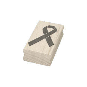 Red Awareness Ribbon + your message Rubberstempel