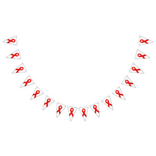 Red Awareness Ribbon + your message Vlaggetjes