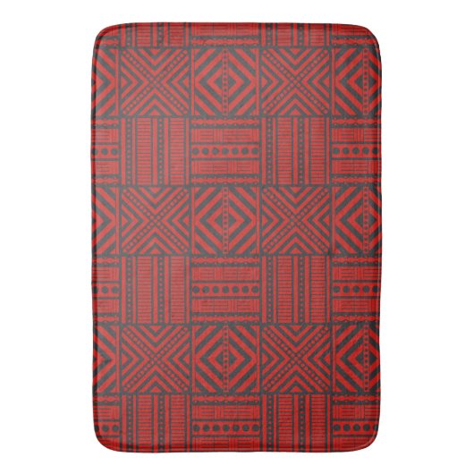 Red Aztec Boho Badmat (Voorkant Verticaal)