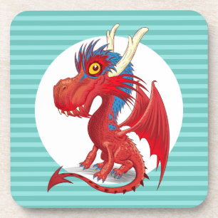 Red Baby Dragon Hard Plastic Onderzetter