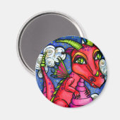 Red Baby Dragon Super mignon Magnet (Recto/Verso)