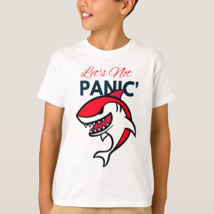 Red Baby Shark_Let's geen paniek T-shirt