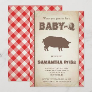 Red BabyQ Baby shower, BBQ Baby Q Uitnodigen Kaart