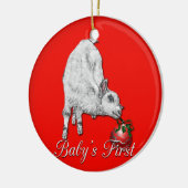 Red Baby's eerste kerstOrnament Keramisch Ornament (Links)