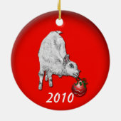 Red Baby's eerste kerstOrnament Keramisch Ornament (Achterkant)