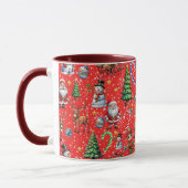 Red Background Christmas Decorative Pattern Mok (Links)