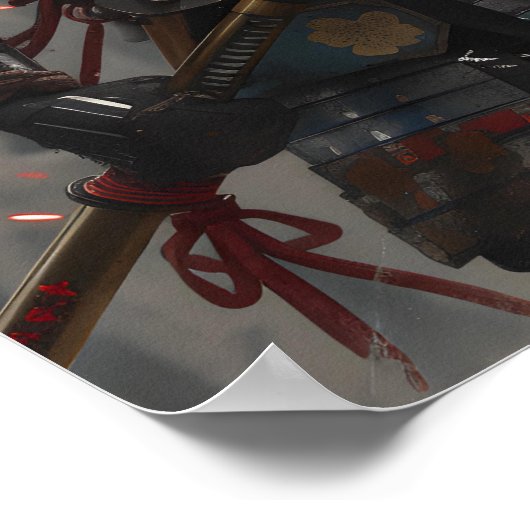 Red Badass Samurai Poster (Hoek)