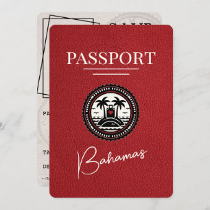 Red Bahamas Passport Bewaar de datum Save The Date