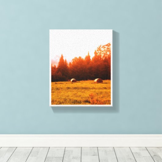 Red Bales Canvas Print (Insitu (Houten vloer))