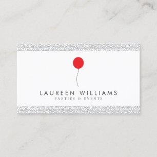 Red Balloon Logo voor Event Planner, Party Planner Visitekaartje
