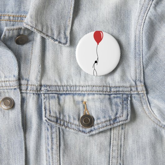 Red balloon ronde button 5,7 cm (In situ)