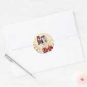 Red Balls Merry en Bright Ronde Sticker (Envelop)