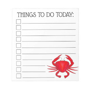 Red Baltimore Maryland beach Bay Crab om een lijst Notitieblok