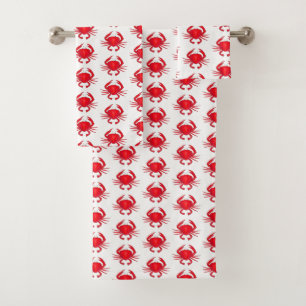 Red Baltimore Maryland Crab Beach Ocean Seafood Bad Handdoek