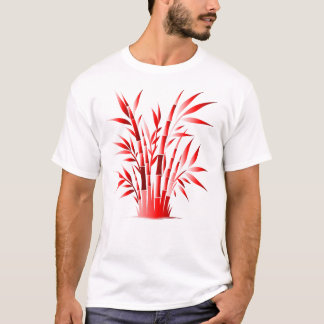 Red Bamboo Silhouette – Bold Natural Zen Design T-shirt