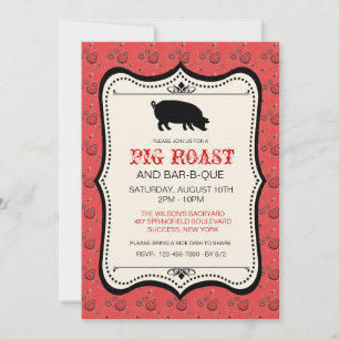 Red Bandana Bar-B-Que Invitation Kaart