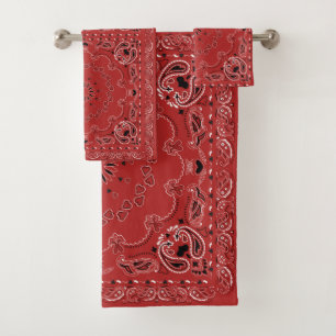 Red Bandana Bath Towel Set Bad Handdoek