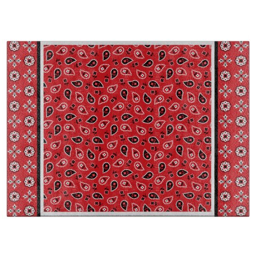 Red Bandana Boho Prints Snijplank (Voorkant)