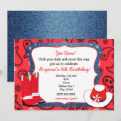 Red Bandana & Denim Western Cowgirl Invitation (Devant / Derrière)