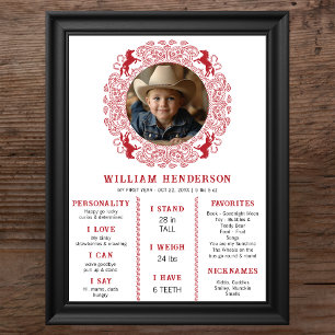 Red Bandana eerste Rodeo Milestone Poster - Cowboy