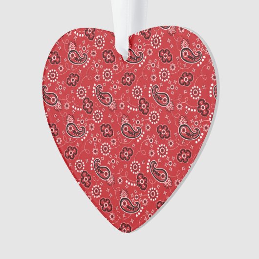 Red Bandana Heart Modern Cowboy Love Fun Ornament (voorkant)