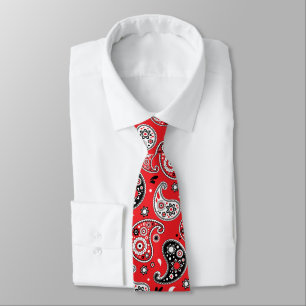 Red Bandana Paisley Elegant Land Western Stropdas