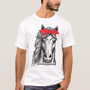 Red Bandana Polka Dot Horse - laat ze je leren ken T-shirt