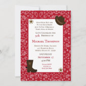 Red Bandana Western Cowboy Invitation d'anniversai (Devant)