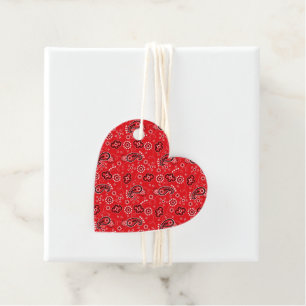 Red Bandana Western Cowboy Love Heart Classic Bedankjes Labels