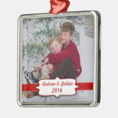 Red Banner Photo Ornament (Links)