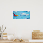Red Banner Plane Poster (Keuken)
