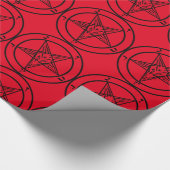 Red Baphomet Pentagram Satanic Cadeaupapier (Hoek)