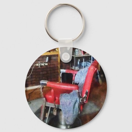 Red Barber Stoel Sleutelhanger (Voorkant)
