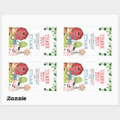 Red Barn Blue Tractor Boerderij Farmyard Birthday Rechthoekige Sticker (Vel)
