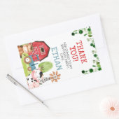 Red Barn Blue Tractor Boerderij Farmyard Birthday Rechthoekige Sticker (Envelop)