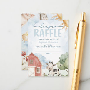 Red Barn Boerderij Dier Baby shower Luier Raffle Informatiekaartje
