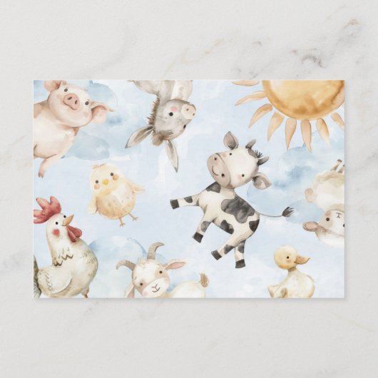 Red Barn Boerderij Dier Dank u kaart Brief Nota (Achterkant)