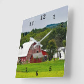 Red Barn Boerderij Home Vierkante Klok (Hoek)